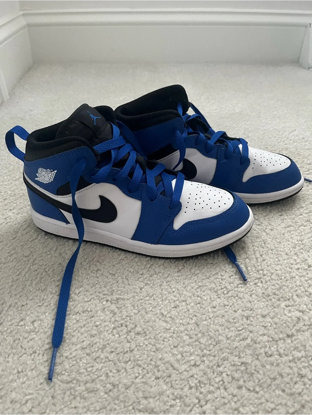 Nike Air Jordan 1 Mid Kids – Royal Blue/White/Black Size 2.5